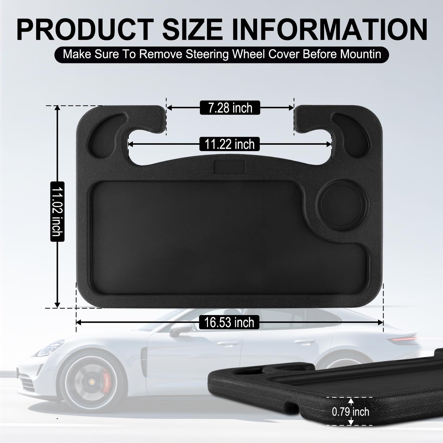 JUSTTOP Car Steering Wheel Desk for Laptop Black
