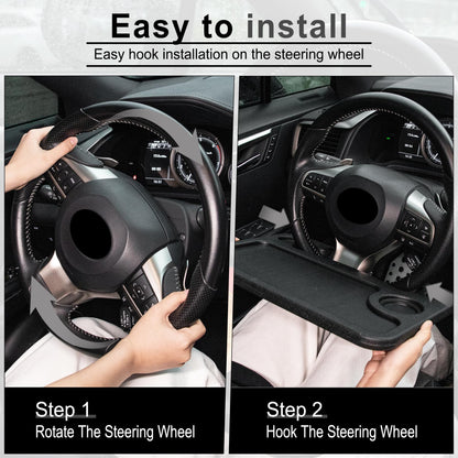 JUSTTOP Car Steering Wheel Desk for Laptop Black